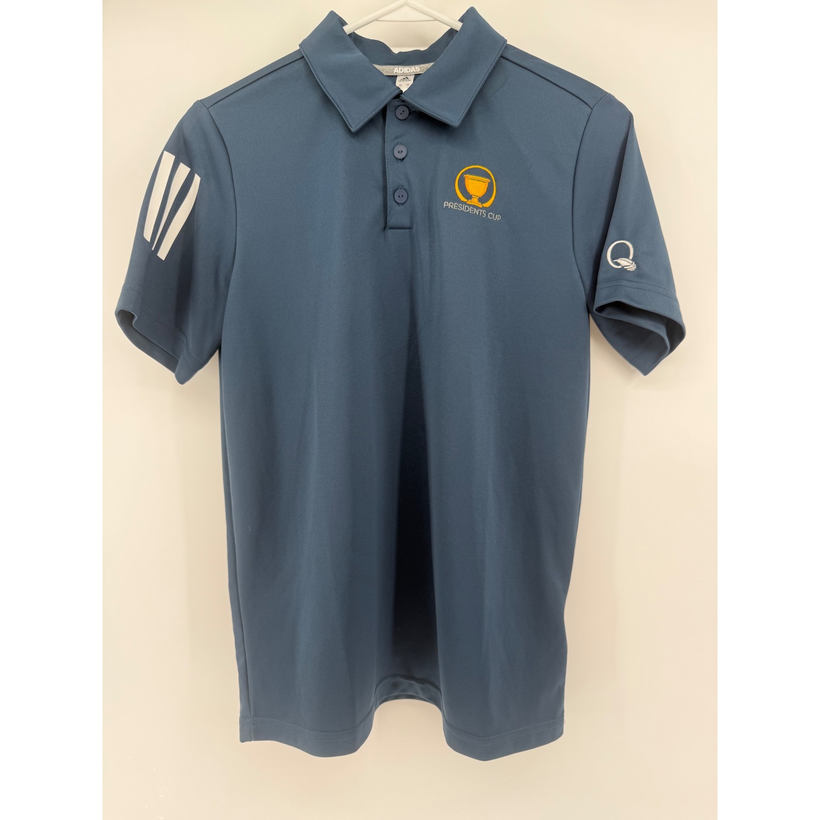 Adidas Presidents Cup Golf Polo Shirt Kids L Blue Performance Quail Hallow
